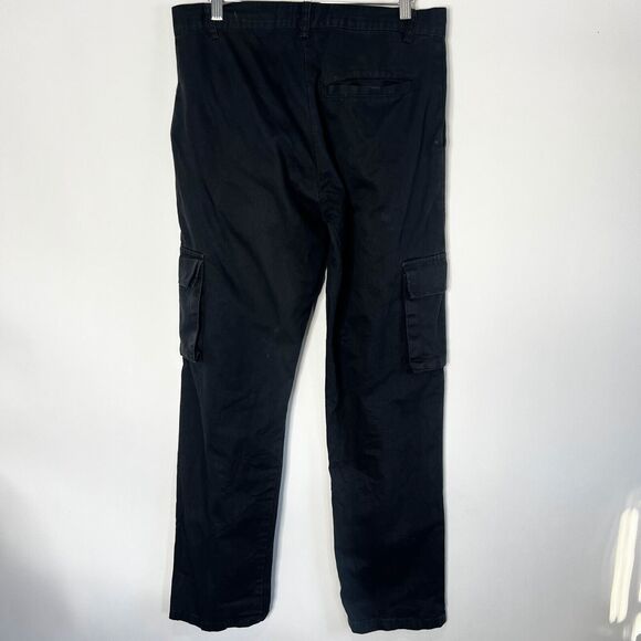 boohoo MAN Cargo Pants Black Flap Pocket Y2K Style Cotton Women's Size Small - Picture 7 of 11